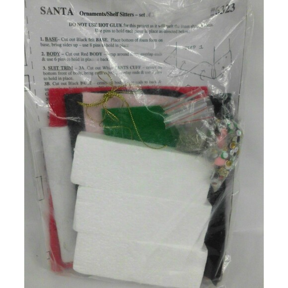 Design Works Craft Ornament Kit 3 Santa Claus Ornaments 6323 New - Picture 4 of 4